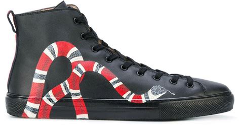 mens gucci leather high top sneakers|gucci snake high top sneakers.